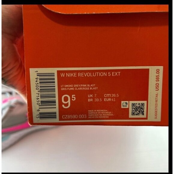 Nike Womens size 9.5 Revolution 5 Gray Pink Running Shoes Size Activewear - Picture 9 of 10